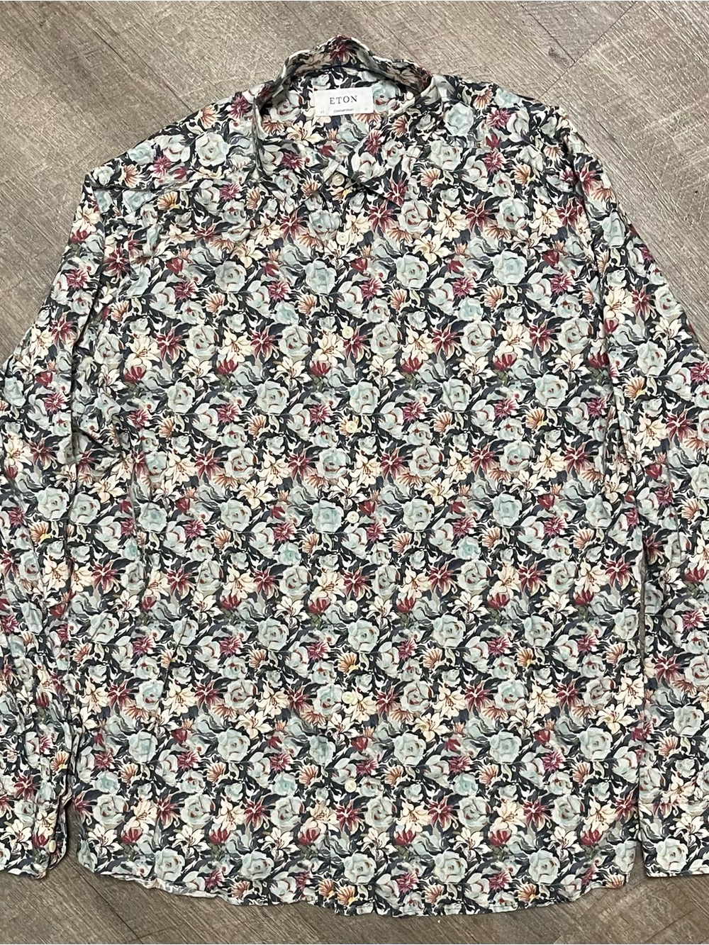 Eton contemporary Floral all over print Button-up Shirt 43 17 fancy long sleeve